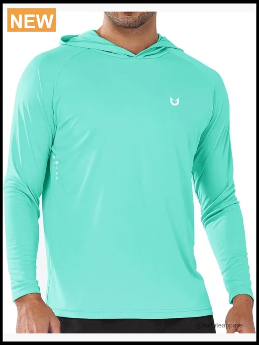 Men's UPF 50+ Rash Guard Hoodie Long Sleeve Sun Protection Shirt Fishing Swim